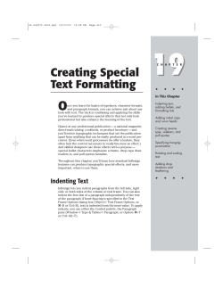 Creating Special Text Formatting