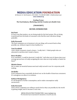 Feeding Frenzy transcript - Media Education Foundation
