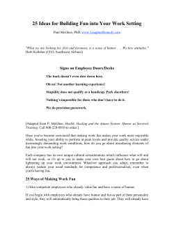 Ideas for Making work Fun