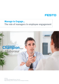Manage to Engage&hellip; The role of managers in
