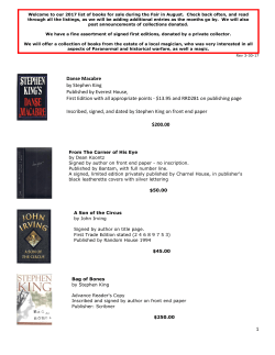 1 Danse Macabre by Stephen King Published by Everest House