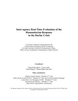 Inter-agency Real-Time Evaluation of the Humanitarian Response to