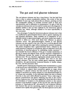 The gut and oral glucose tolerance