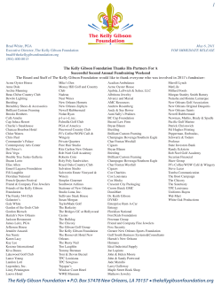 The Kelly Gibson Foundation Thanks Its Partner`s