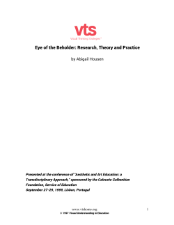 Eye of the Beholder - Visual Thinking Strategies