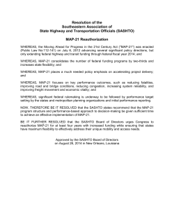 Resolution of the Southeastern Association of State Highway and