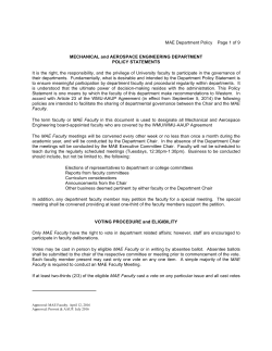 MAE Department Policy Page 1 of 9 MECHANICAL and