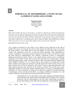 portrayal of motherhood: a study of dh lawrence`s sons and lovers