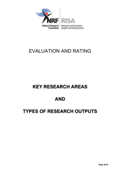 Key Research Areas and Types of Research Outputs