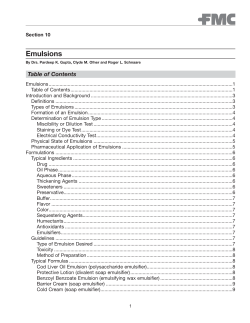 Emulsions - FMC BioPolymer