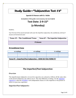 Study Guide&mdash;&ldquo;Subjunctive Test #3&rdquo;