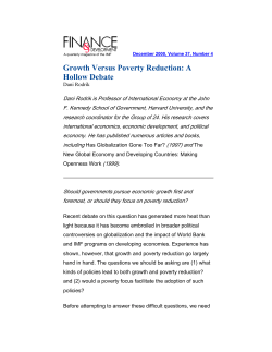 Growth Versus Poverty Reduction