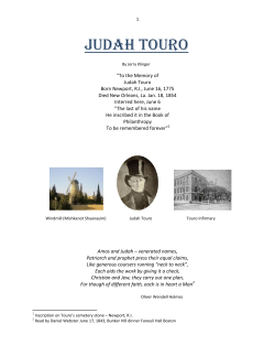 Judah Touro - Jewish American Society for Historic Preservation