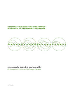listening&mdash;building&mdash;making change: job profile of a community