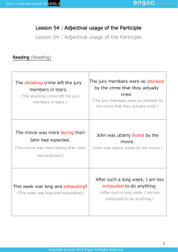 Adjectival usage of the Participle