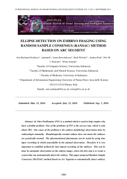 ELLIPSE DETECTION ON EMBRYO IMAGING USING RANDOM