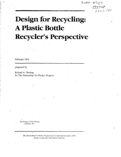 Design for Recycling: A Plastic Bottle Recycler`s Perspective