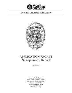 APPLICATION PACKET Non-sponsored Recruit