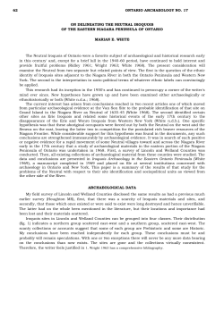On Delineating the Neutral Iroquois of the Eastern Niagara
