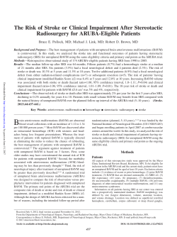 The Risk of Stroke or Clinical Impairment After Stereotactic