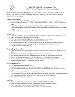 ACCUPLACER Placement Test