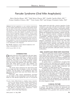 Pancake Syndrome (Oral Mite Anaphylaxis)