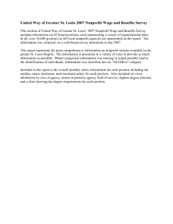 United Way of Greater St. Louis 2007 Nonprofit Wage and Benefits