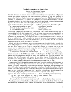 Nominal Appositives as Speech Acts