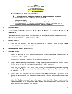 AGENDA ANACONDA-DEER LODGE COUNTY COMMISSION