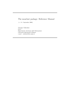 The mosclust package: Reference Manual