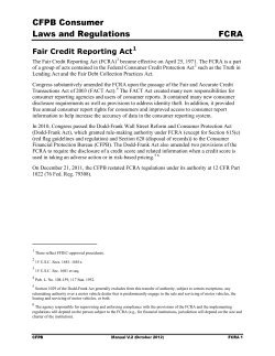 Fair Credit Reporting Act