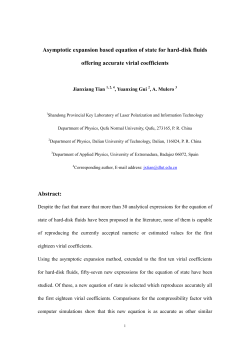 Asymptotic expansion based equation of state for