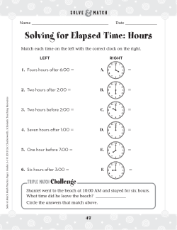 Solving for Elapsed Time: Hours