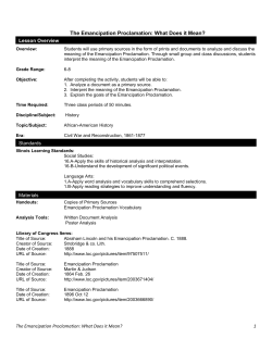 The Emancipation Proclamation: What Does it Mean?