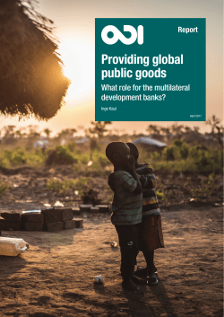 Providing global public goods: what role for the