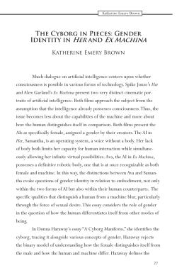 The Cyborg in Pieces: Gender Identity in Her and Ex Machina