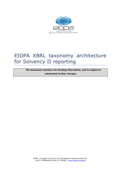 EIOPA XBRL Taxonomy Architecture