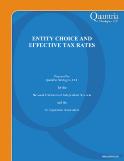 ENTITY CHOICE AND EFFECTIVE TAX RATES - S Corp