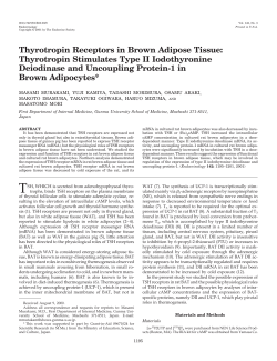 Thyrotropin Receptors in Brown Adipose Tissue