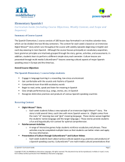 Elementary Spanish I