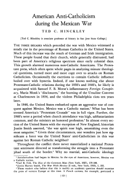 American Anti-Catholicism during the Mexican War