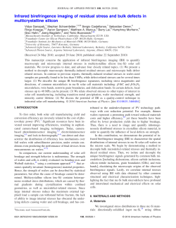 Infrared birefringence imaging of residual stress