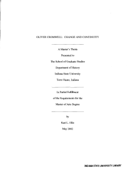 OLIVER CROMWELL: CHANGE AND CONTINUITY A Master`s