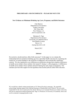 New Evidence on Minimum Drinking Age Laws, Pregnancy and