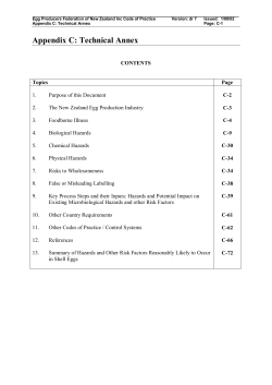 Egg Producers Federation of New Zealand Inc Code of Practice