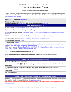 NATIONAL QUALITY FORUM