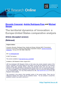 The territorial dynamics of innovation: a Europe