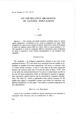 ON THE RELATIVE ABUNDANCE OF NATURAL POPULATIONS