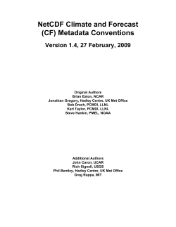 NetCDF Climate and Forecast (CF) Metadata Conventions