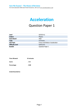 Acceleration - SAVE MY EXAMS!